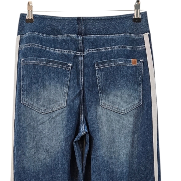 NWOT Halara Flex High Waisted Stripe Wide Leg Flowy Washed Casual Jeans Size LR - Picture 7 of 9